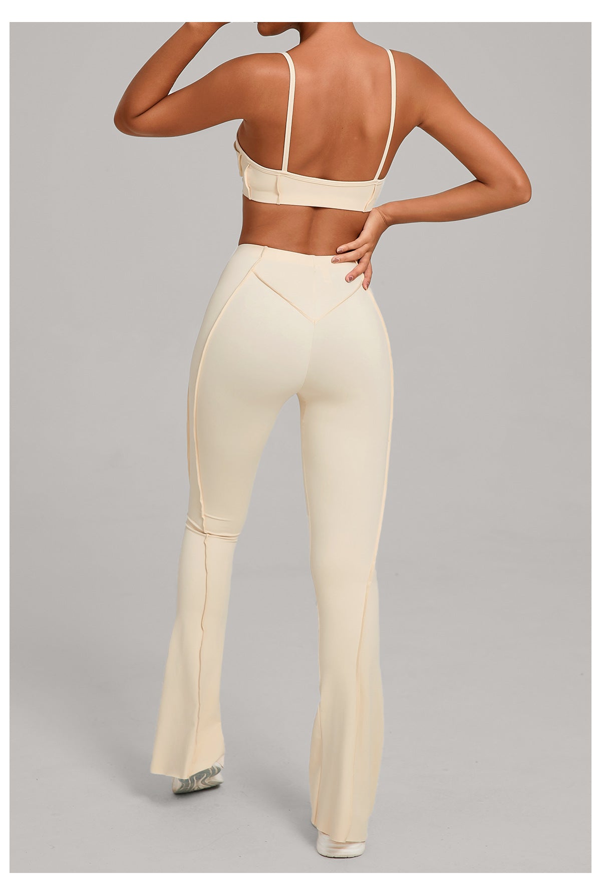 Autumn Sand Bra Trousers Brushed Yoga Tight Three Dimensional Stitching Yoga Clothes Running Sports Fitness Two Piece Set