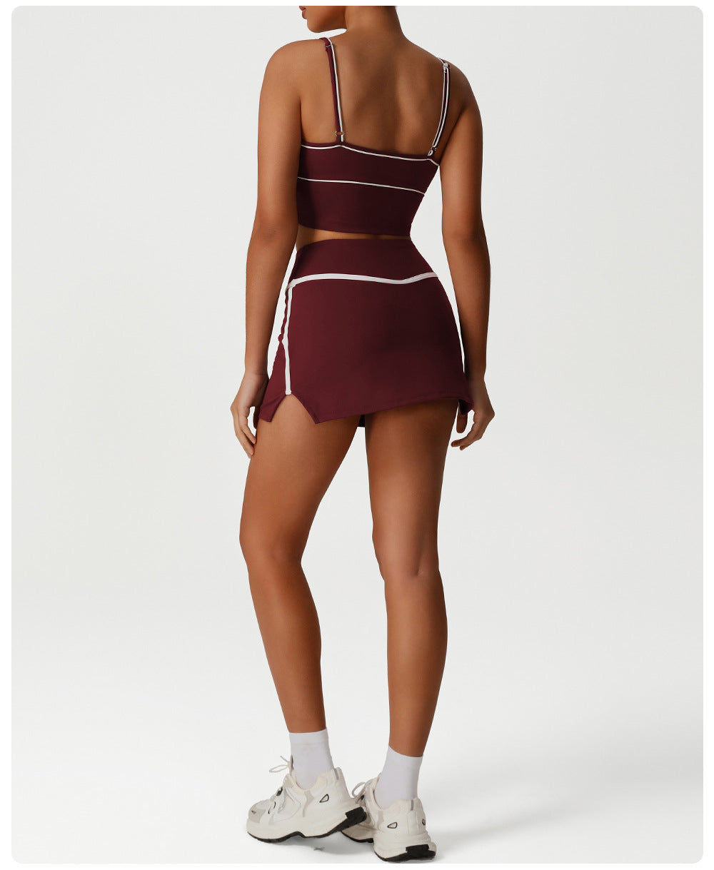 Camisole Tight Sports Set Sexy Low Collar Casual Long Sleeved Top Yoga Fitness
