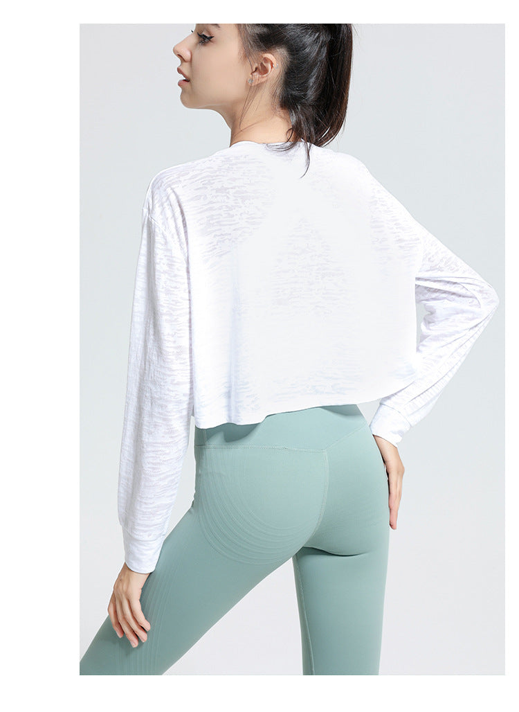 Sports Top Women Autumn Long Sleeve Loose T-shirt Running Yoga Clothes Workout Clothes Quick Drying Clothes Blouse
