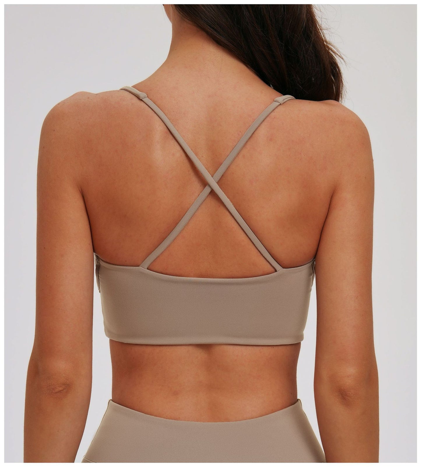 Halter Brushed Yoga Bra Cross Hollow Out Cutout out Beauty Back Tight Sports Underwear Outdoor Running Bra