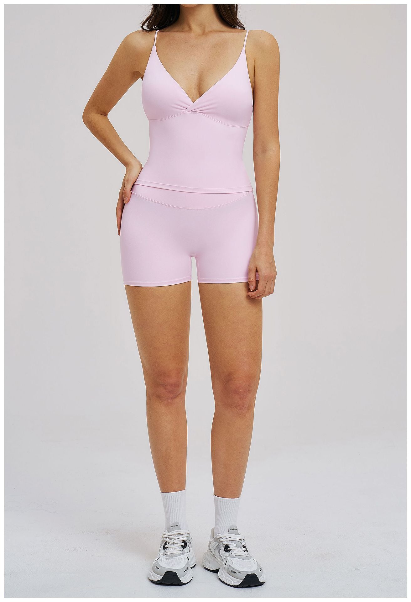 Yoga Brushed Beauty Back Exercise Fitness Outdoor Running Sports Two Piece Sets Women