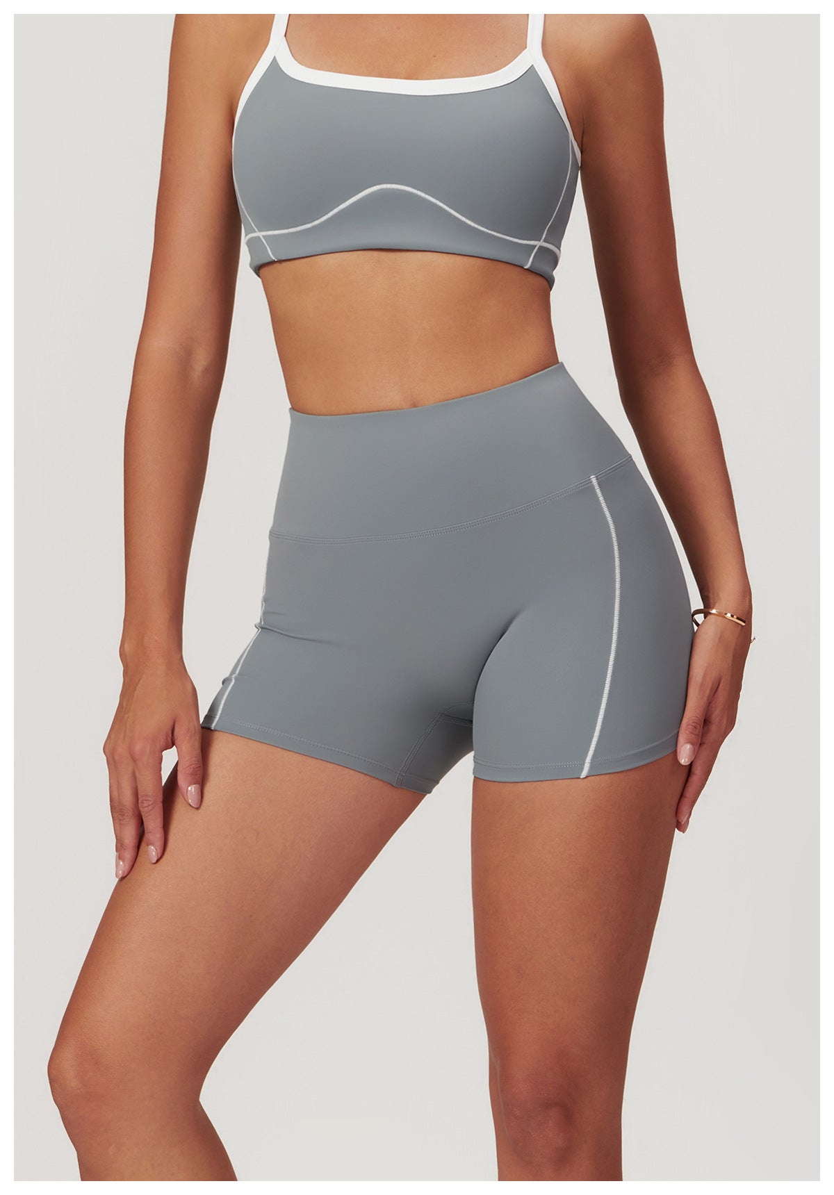 Sollinarry Nude Feel Tight Yoga Shorts High Waist Hip Lift Outer Wear Fitness Shorts Women Running Workout Pants