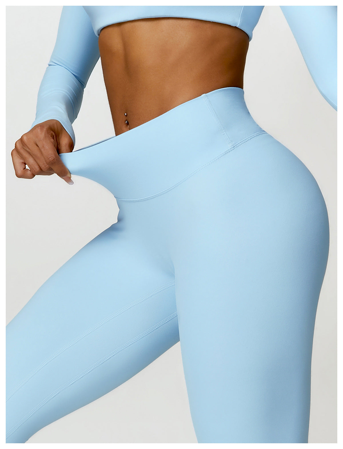 Sollinarry Quick Drying Skinny Yoga Pants Brushed Belly Contracting Hip Raise High Waist Fitness Pants Outer Wear Running Exercise Pants