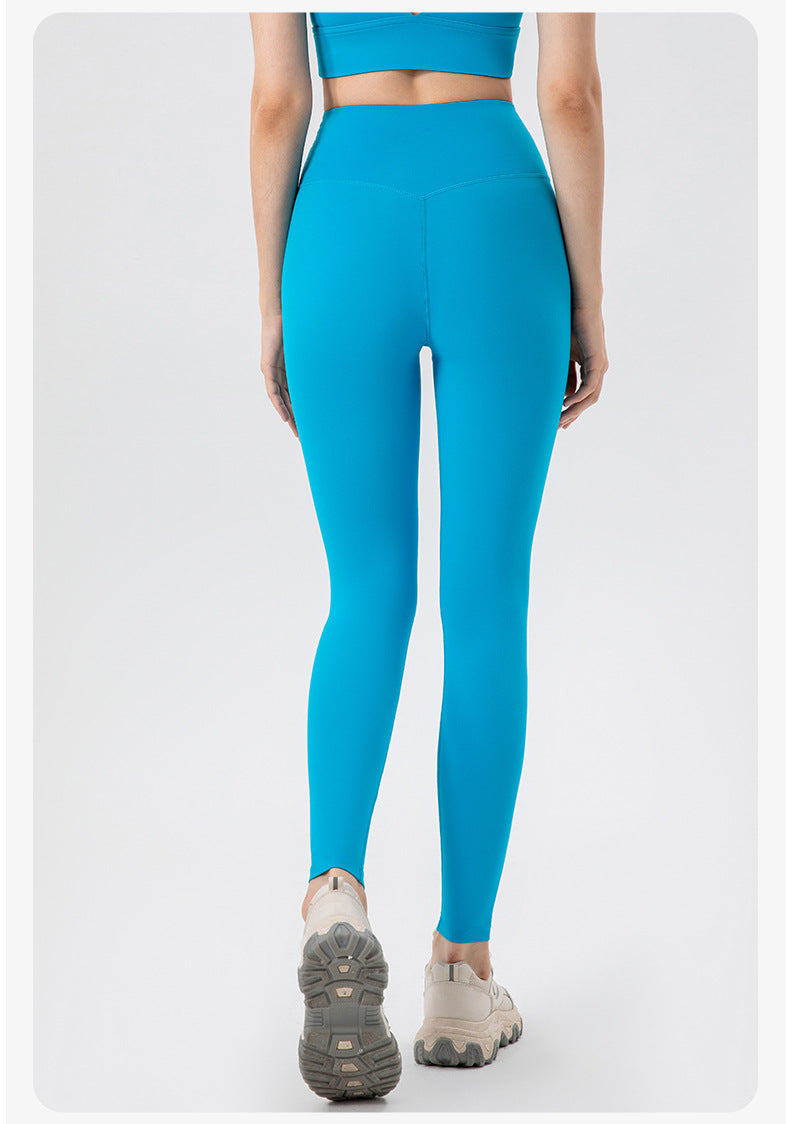 Double 6 Zero Sense Antibacterial No Size Yoga Pants Women Brushed Nude Feel Hip Raise Fitness Pants Tight Running Exercise Pants