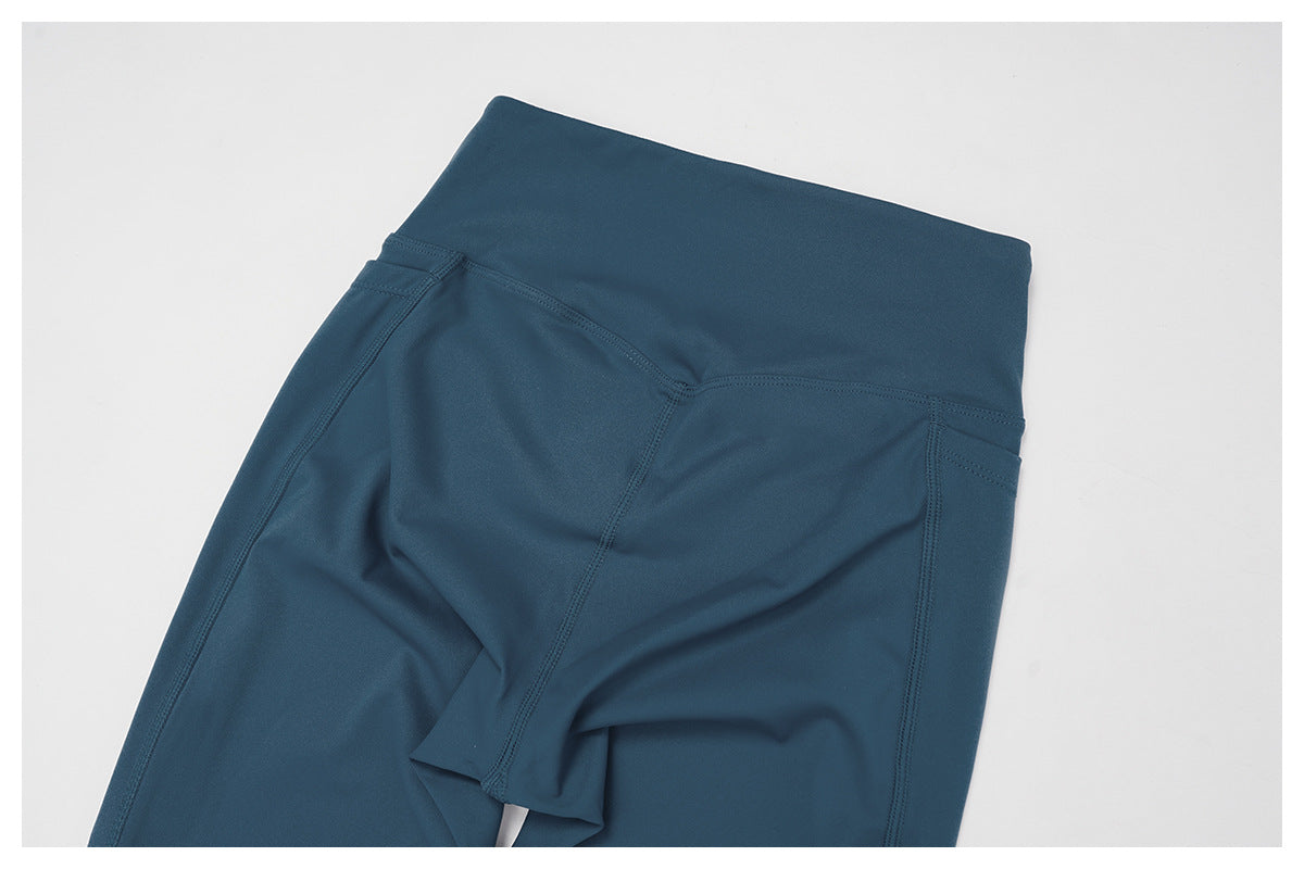 Nude Feel Trousers High Waist Belly Contracting Close Fitting Yoga Pants Outdoor Running Exercise Workout Pants Women