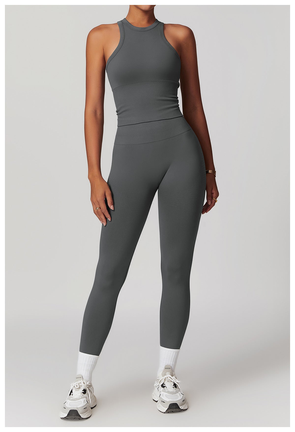 Sollinarry Seamless Tight I Shaped Beauty Back Yoga Vest One Piece Belly Covering Sports Top Yoga Clothes for Women