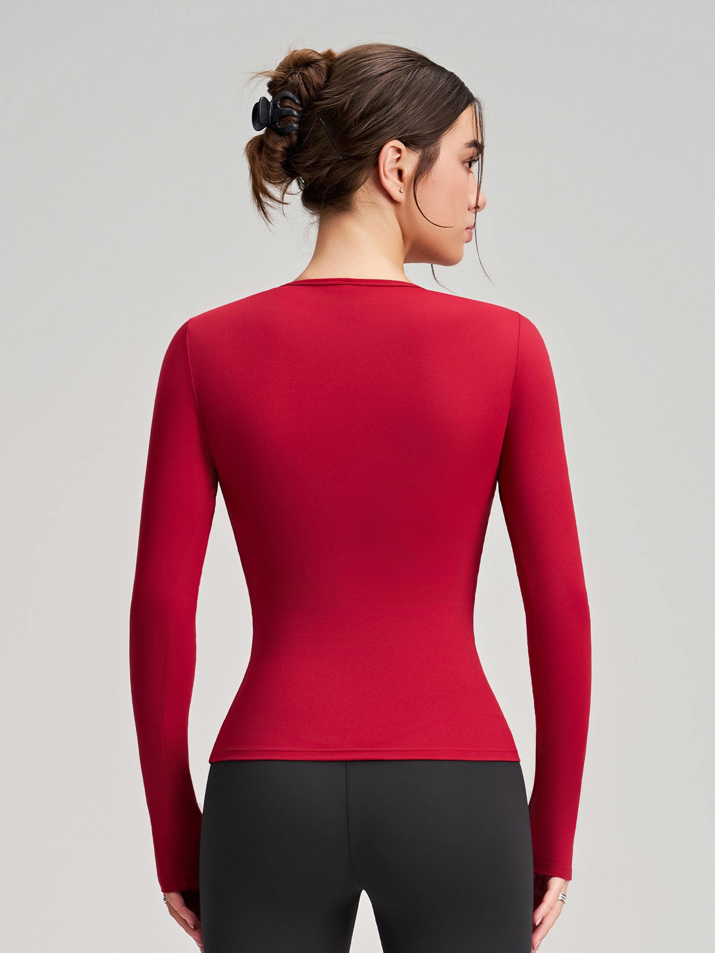 Winter Brushed Long Sleeve Yoga Clothes High Strength Fitness Clothes Pilates Running Sport Long Sleeve Top