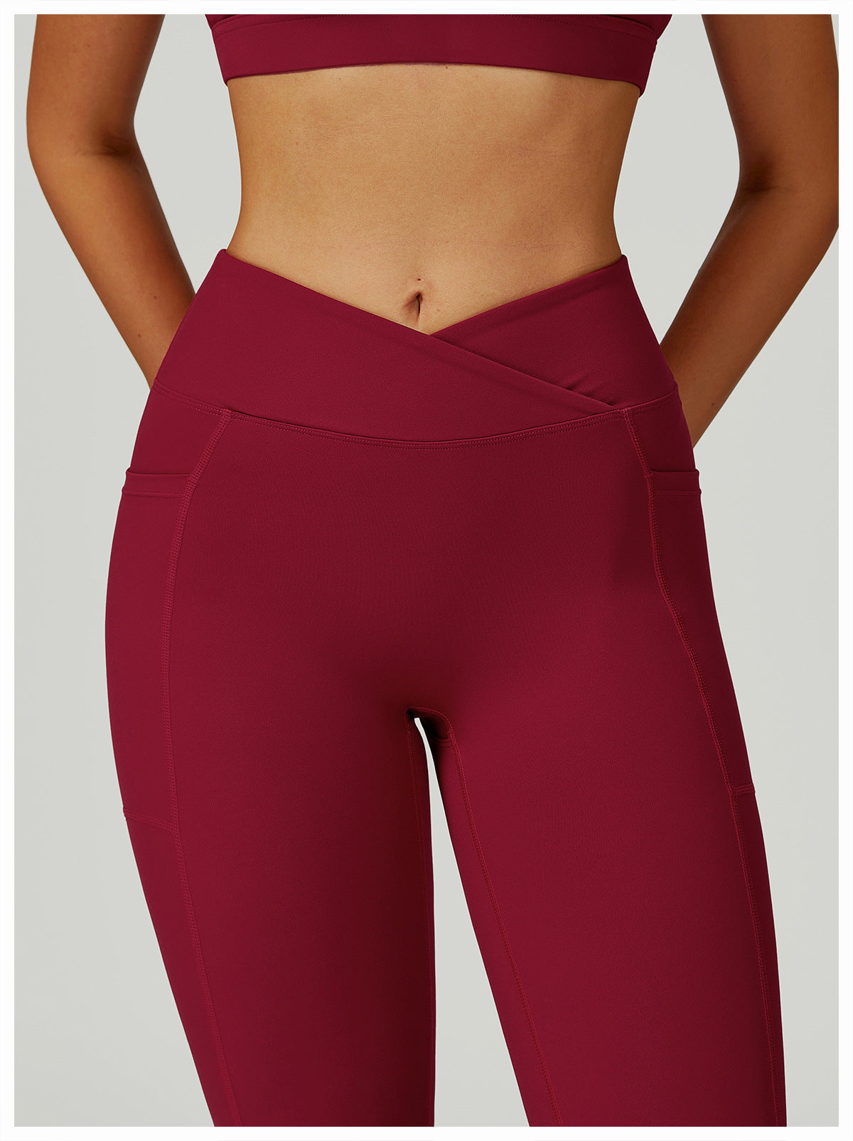 Nude Feel High Waist Yoga Pants Cross Waist Fitness Yoga Pants Women Outdoor Sports Running Tights
