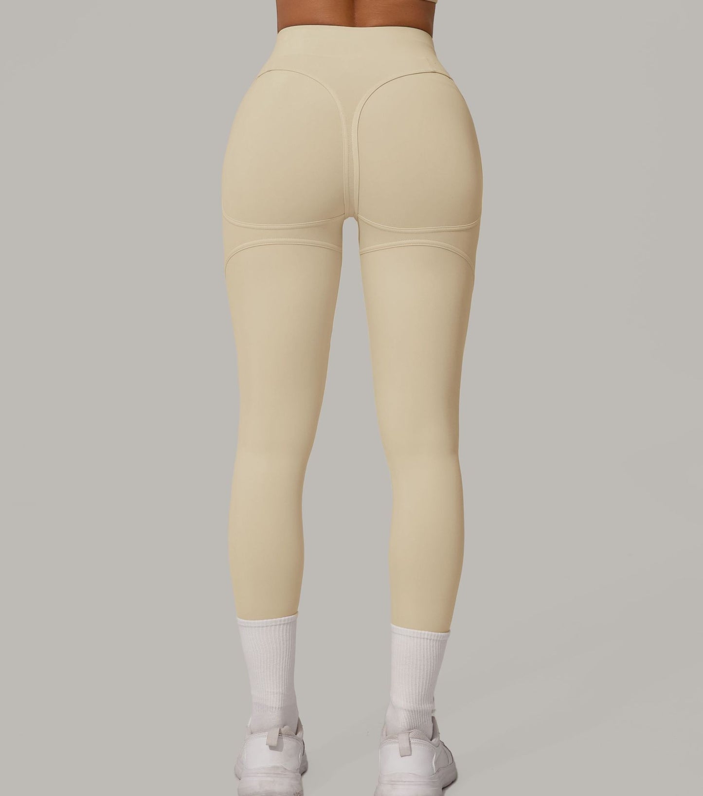 Autumn Sand High Waist Hip Lift Brushed Yoga Pants Running Quick Drying Fitness Pants Waist Slimming Hip Tight Sports Pants