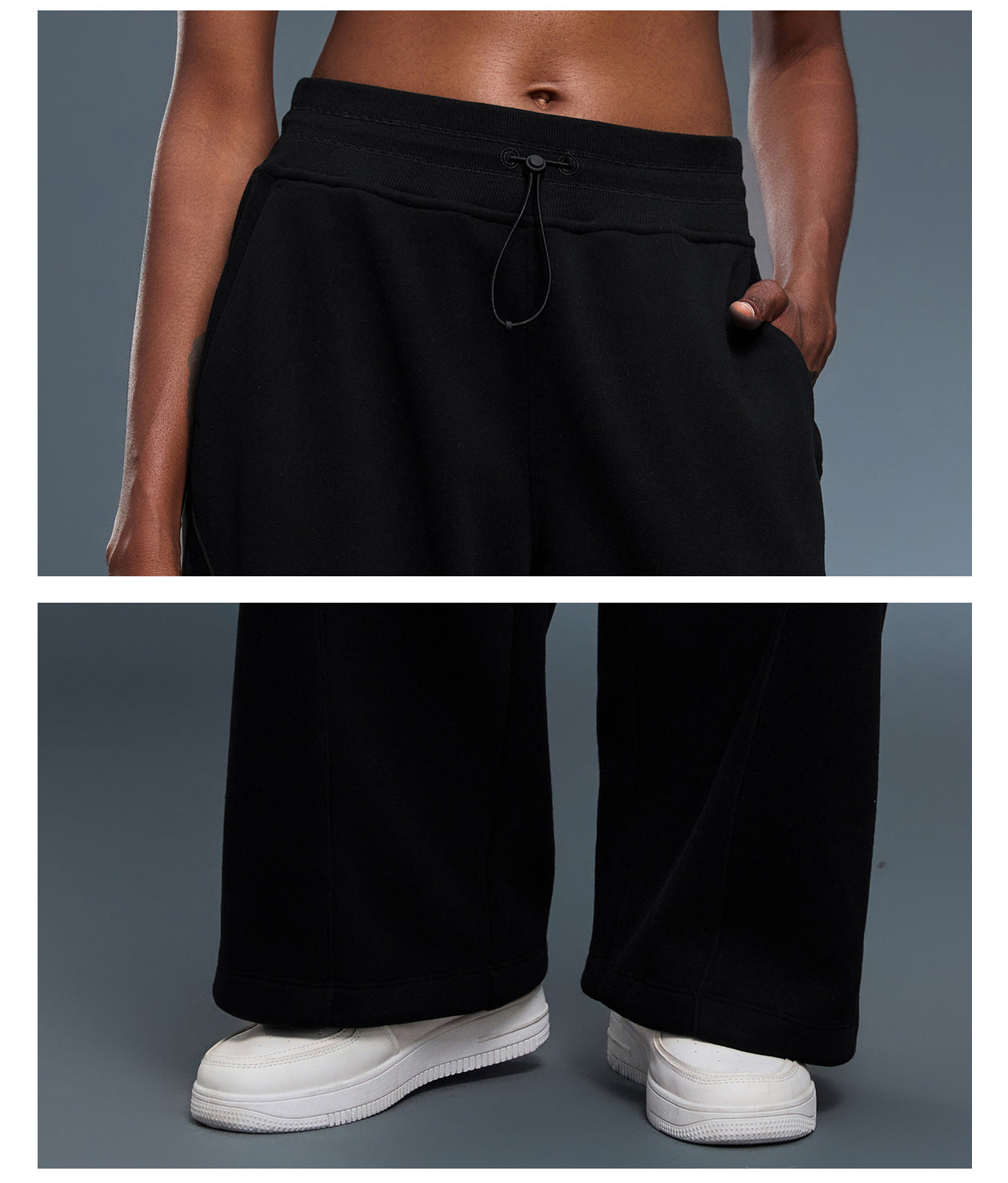 Autumn Winter Casual Pants Women Thermal Windproof Ankle Tied Sweatpants Loose Straight Slimming Sports Trousers