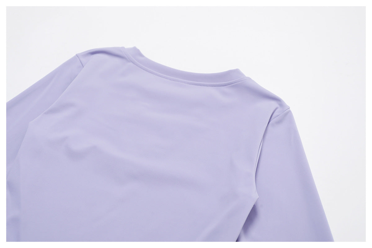 Sollinarry Tight Nude Feel Long Sleeved T Shirt Yoga Clothes Outdoor Sports Top Stretch Slimming Training Workout Clothes