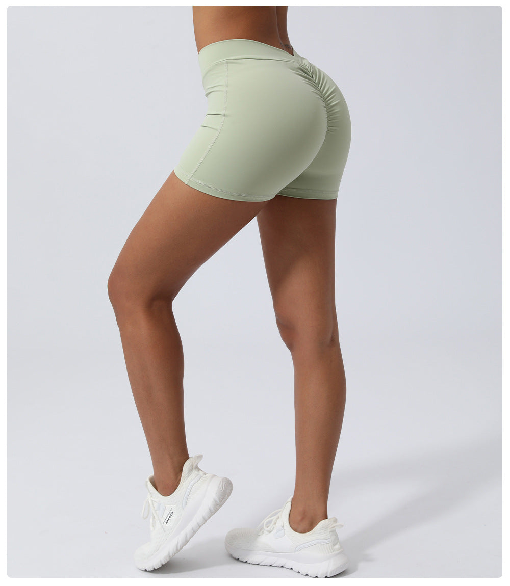 Arrival Cross V Waist Sports Shorts Peach Hip Raise Yoga Shorts Women without T Line Running Workout Shorts