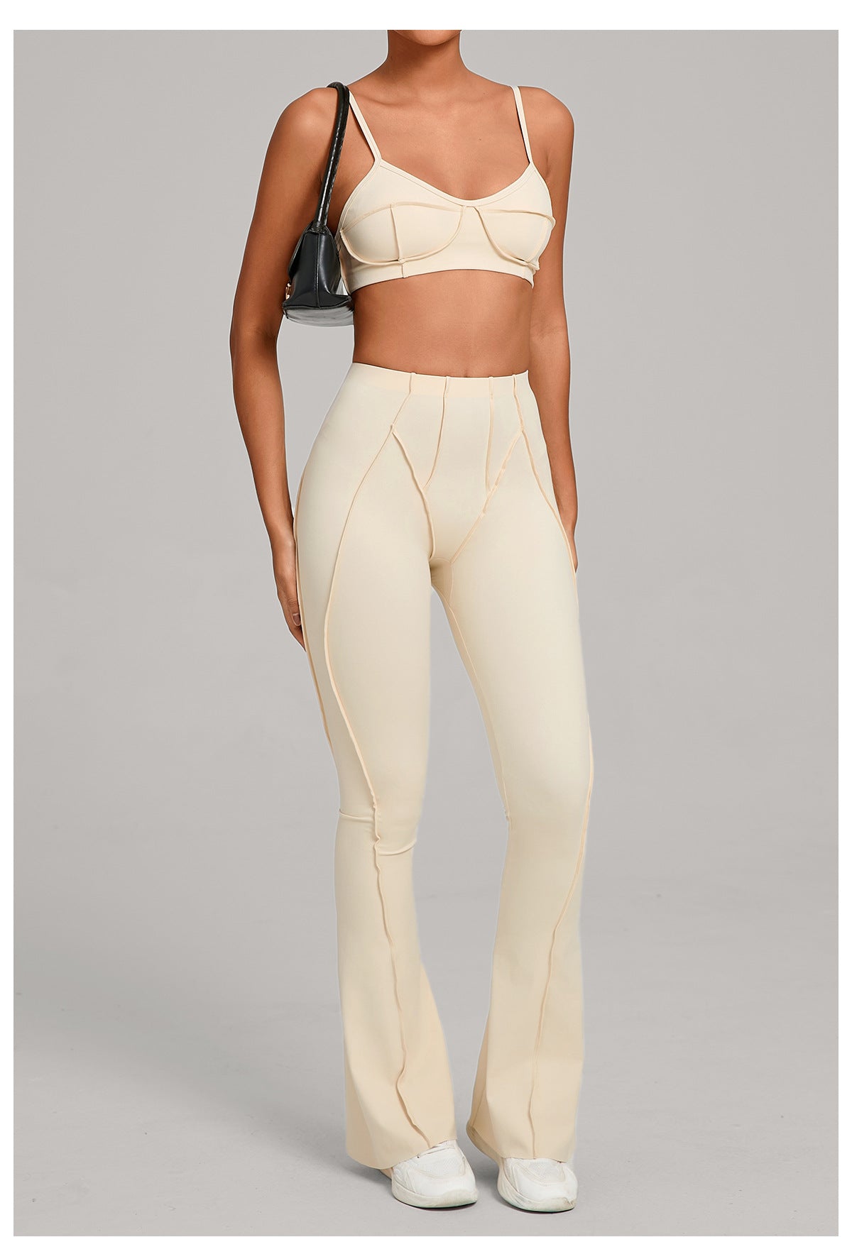 Autumn Sand Bra Trousers Brushed Yoga Tight Three Dimensional Stitching Yoga Clothes Running Sports Fitness Two Piece Set
