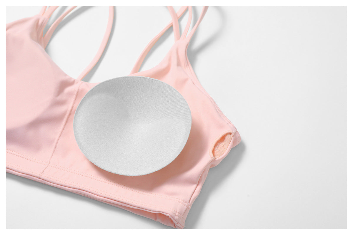 Sollinarry Cross Beauty Back Yoga Bra Sports Nude Feel Outer Wear Underwear Outdoor Running Fitness Sports Vest