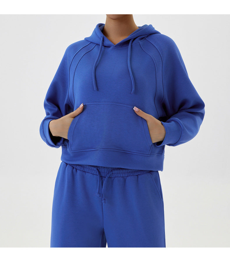 Casual Exercise Sweater Hooded Loose Top Autumn Winter Outdoor Running Training Fitness