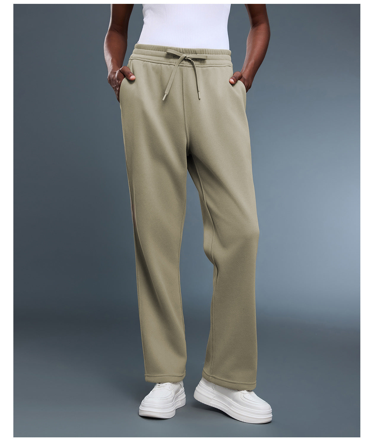 Loose Track Pants Women Autumn Winter Fleece Lined Warm Skin Friendly Straight Leg Pants Office All Matching Slimming Casual Pants