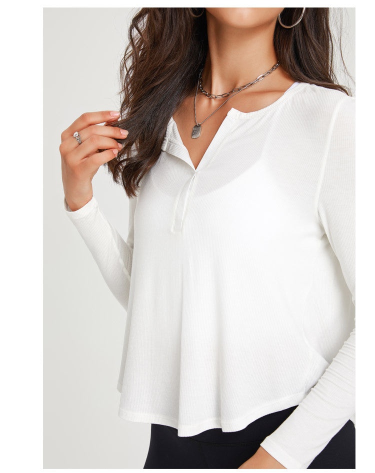 Loose Fitness Yoga Long Sleeve T shirt Quick Drying Blouse Autumn Thread Sports Workout Clothes Top Women