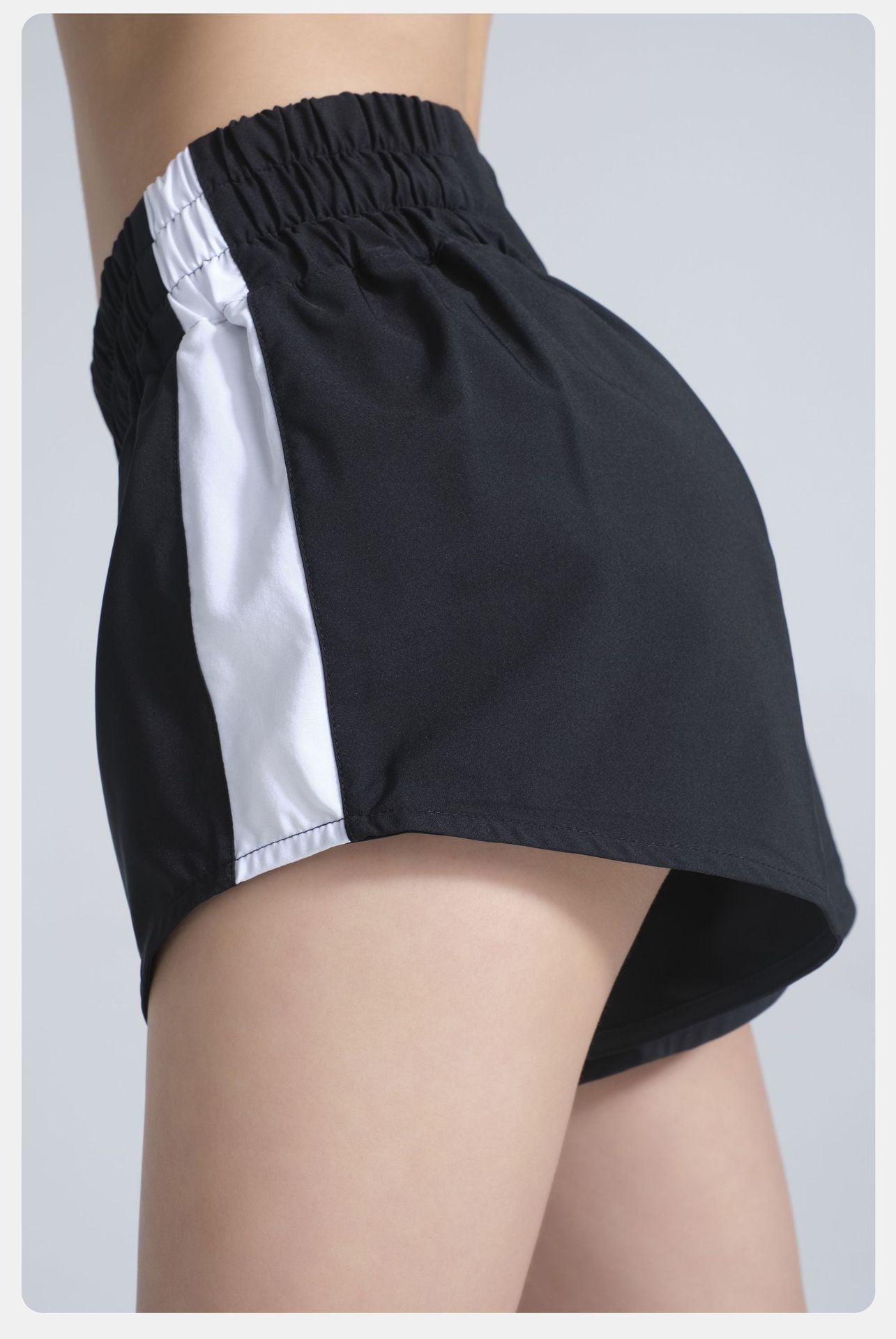 High Waist Belly Contracting Sports Shorts Women Summer Back Waist Pocket Running Workout Cropped Pants Loose Casual Breathable Yoga Pants