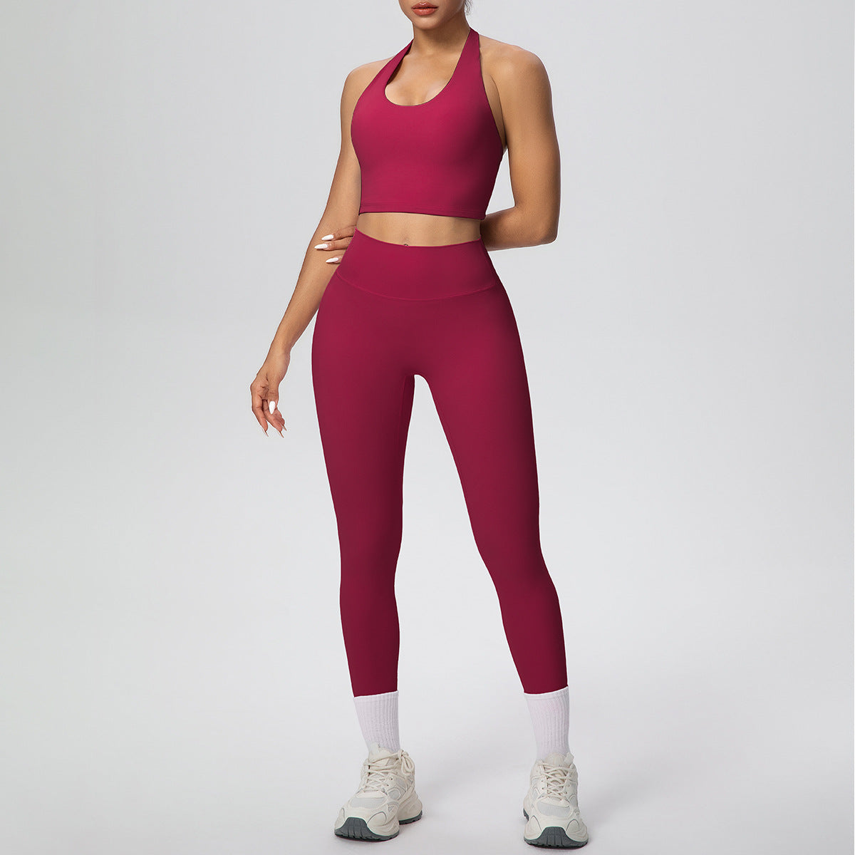 7125 Halter Bra 7100 Trousers Suit-Rouge Red