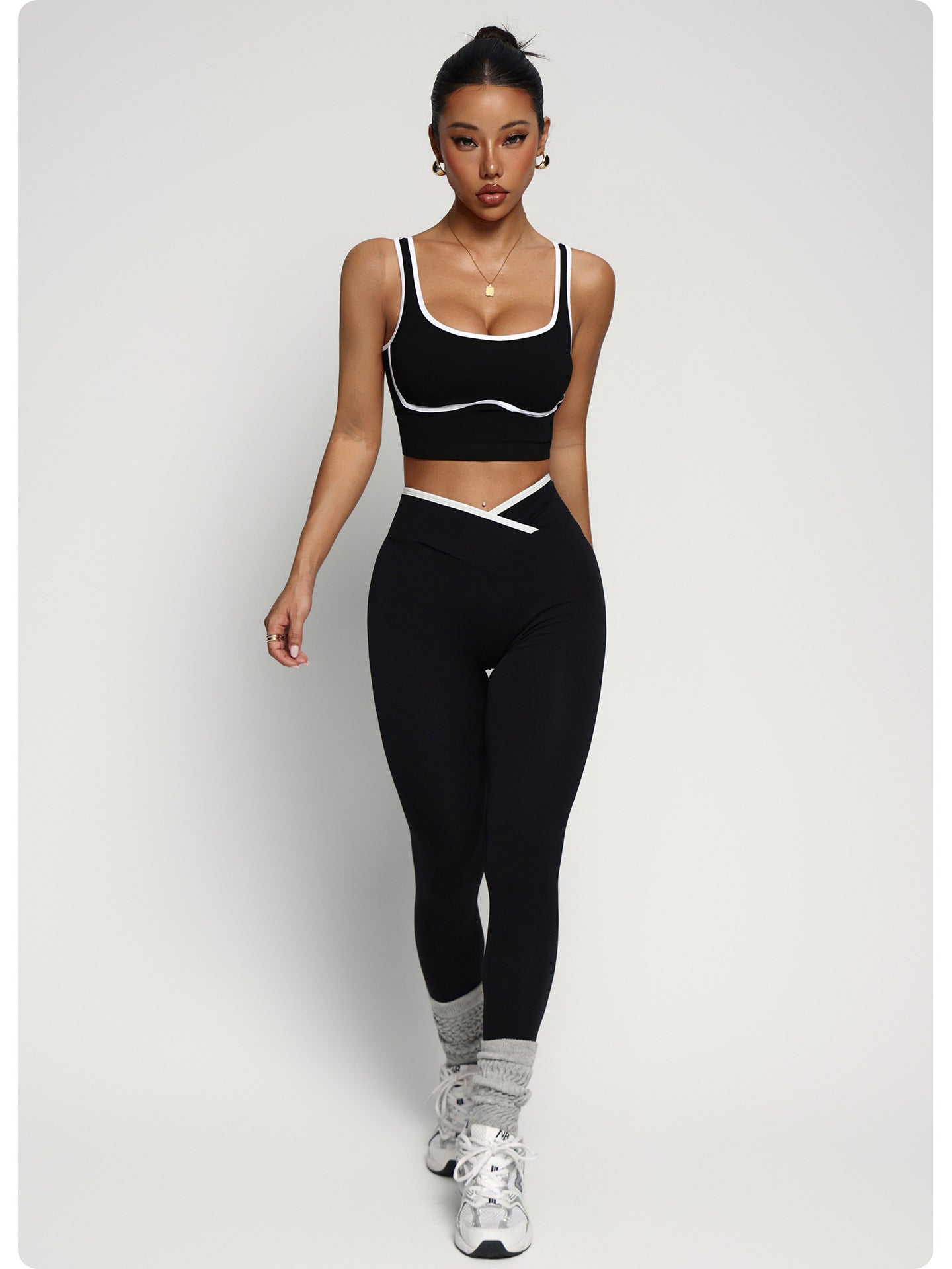 Women Clothing Sports Bra Fitness Yoga Wear Two Piece Sets High Sense Yoga Pants Women High Waist Hip Lift