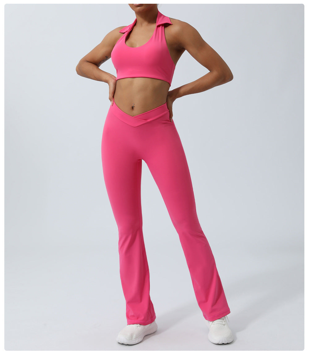 Yoga Clothes Suit Beauty Back Hip Lifting Yoga Trousers Sports Fitness Clothes Suit Women