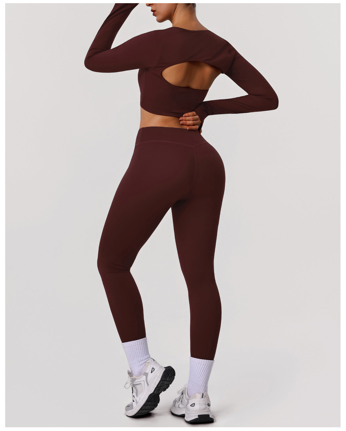 Nude Feel Hollow Out Cutout-out Beauty Back Sports Top Yoga Clothes with Pad High Elastic Hip Lifting Embroidered Logo Fitness Pants Two Piece Sets