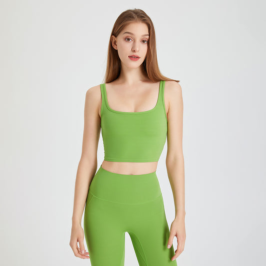 Wear Sports Back Shaping One Piece Cup Double Shoulder Strap Gather Belly Contracting Sexy Yoga Clothing Underwear