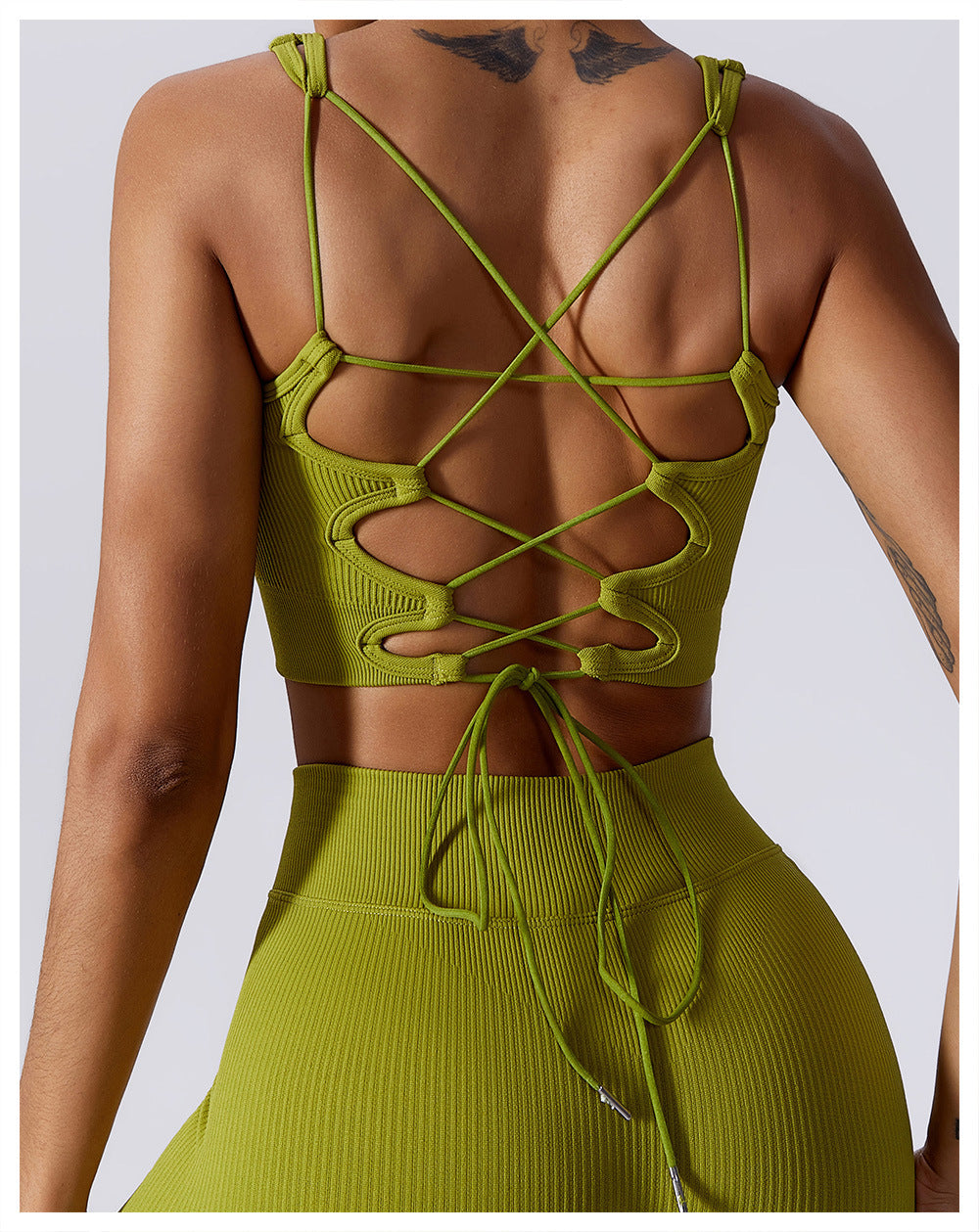 Sollinarry Summer Seamless Beauty Back Yoga Vest Quick Drying Sports Underwear Training Morning Running Fitness Yoga Wear Top Crisscross