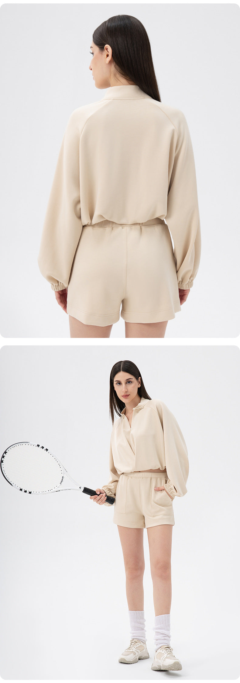 Women Autumn Winter Chinese Yoga Clothes Coat Modal Air Layer Loose Warm Running Fitness Sports Sweater