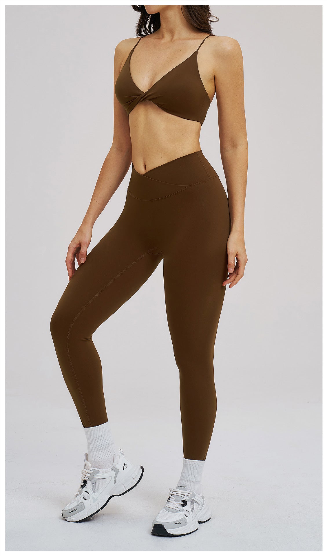 Yoga Brushed Thin Belt Beauty Back Body Hugging Outdoor Running Exercise Sports Two Piece Sets