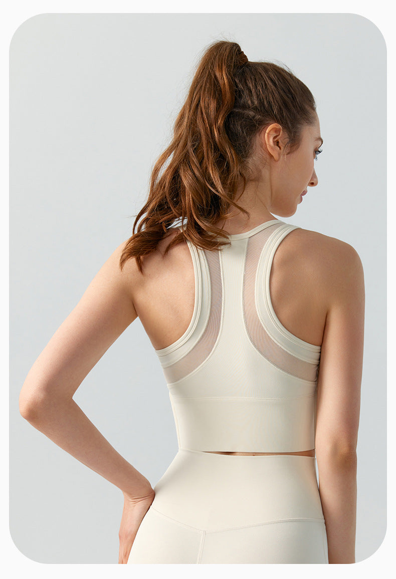 Front Zipper Sports Underwear Naked Women High Strength Workout Bra Running Shockproof One Piece Yoga Vest