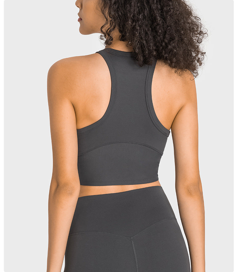 Nude Feel With Chest Pad Yoga Vest Women Shockproof Push Up Accessory Breast Push Up Sports Underwear Bra