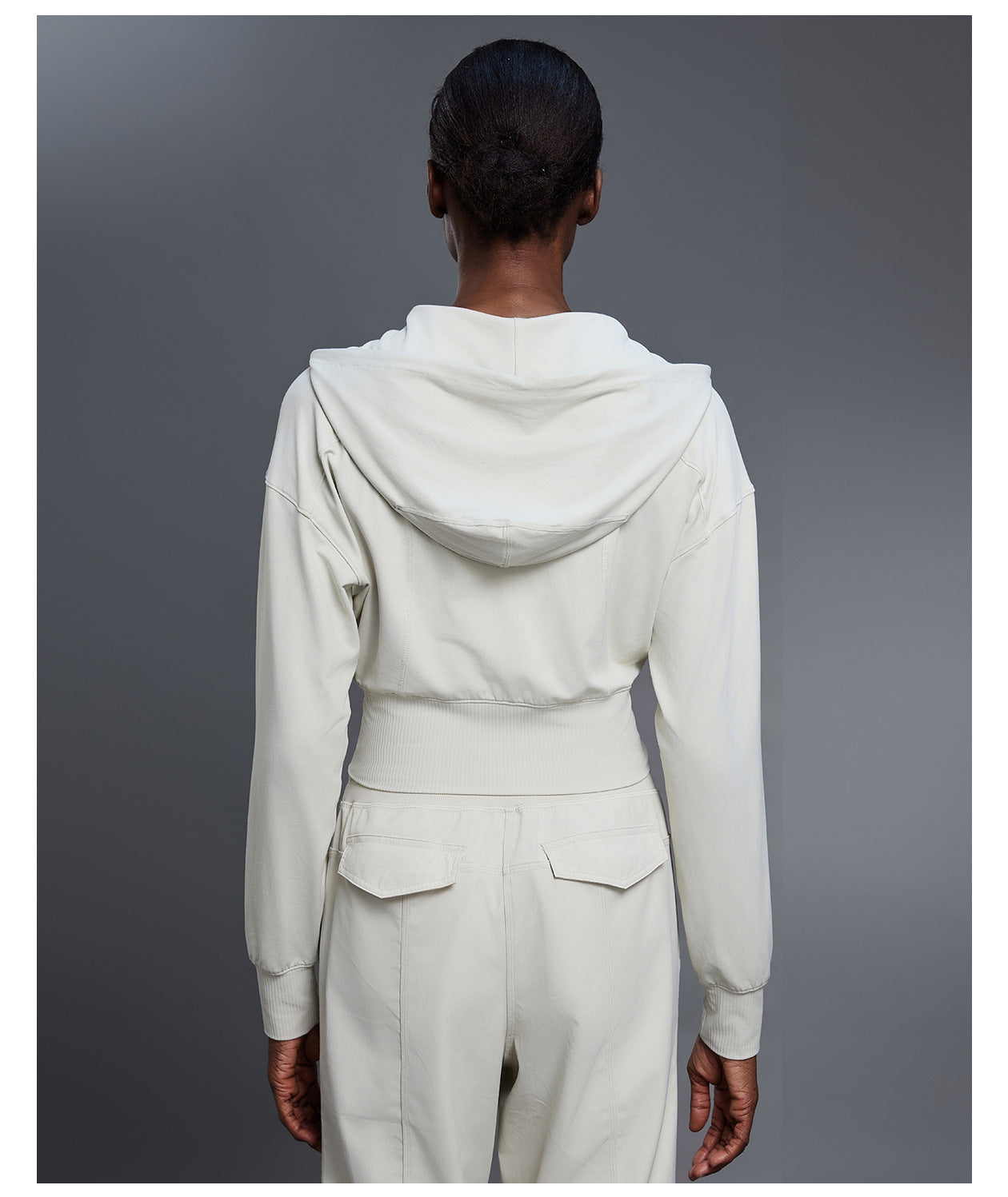 Hooded Sports Jacket Women Short Spring Autumn Waist Cardigan Long Sleeved Top Yoga Workout Clothes Jacket