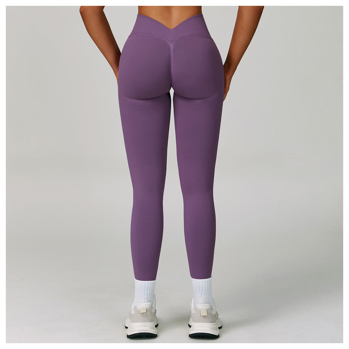 Sollinarry Peach Hip Seamless Yoga Pants V Skinny Slimming Running Sports Quick Drying Fitness Trousers