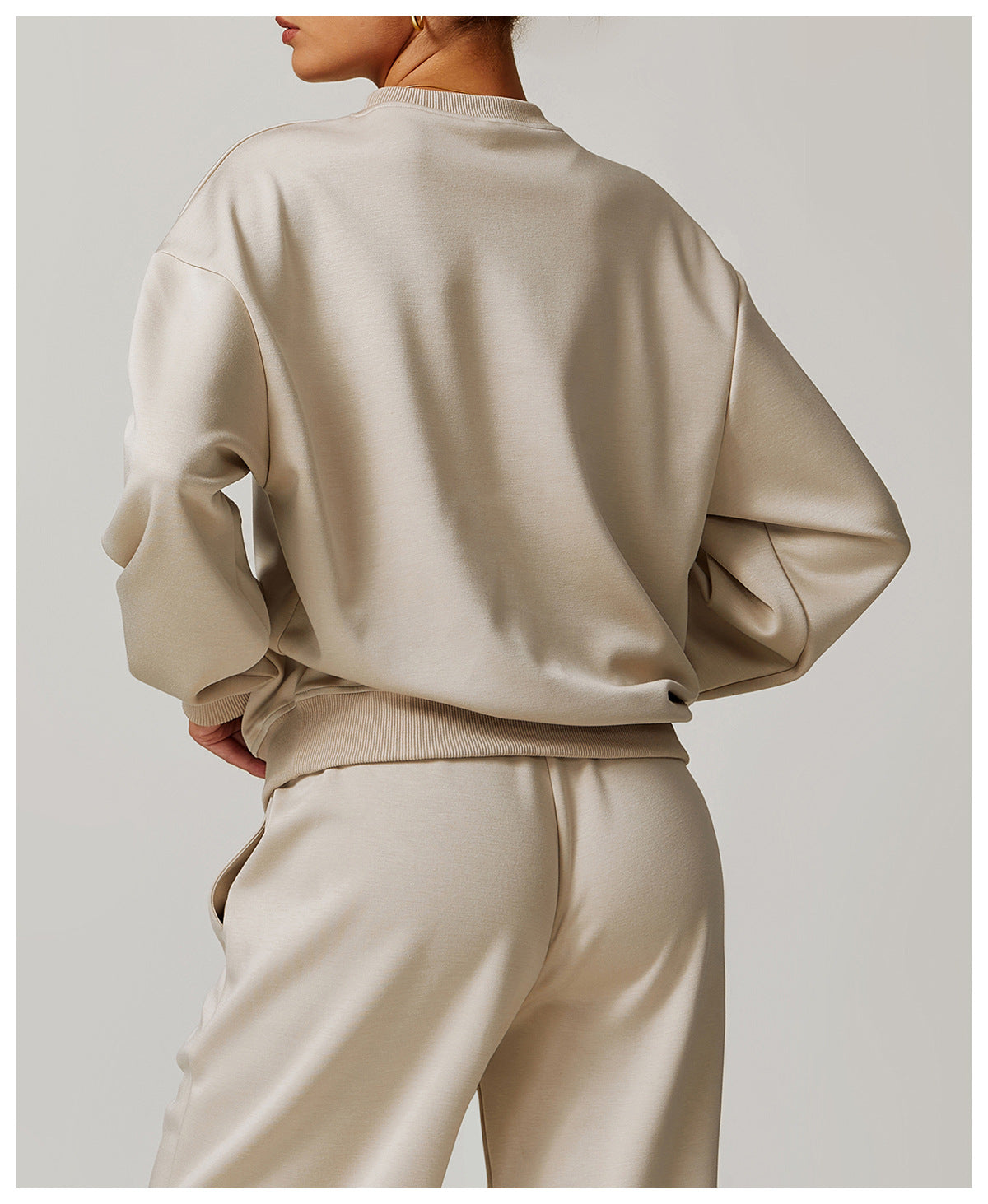 Spring Crew Neck Casual Women Sweater Sports Loose Long Sleeve High Sense Sweater Tops