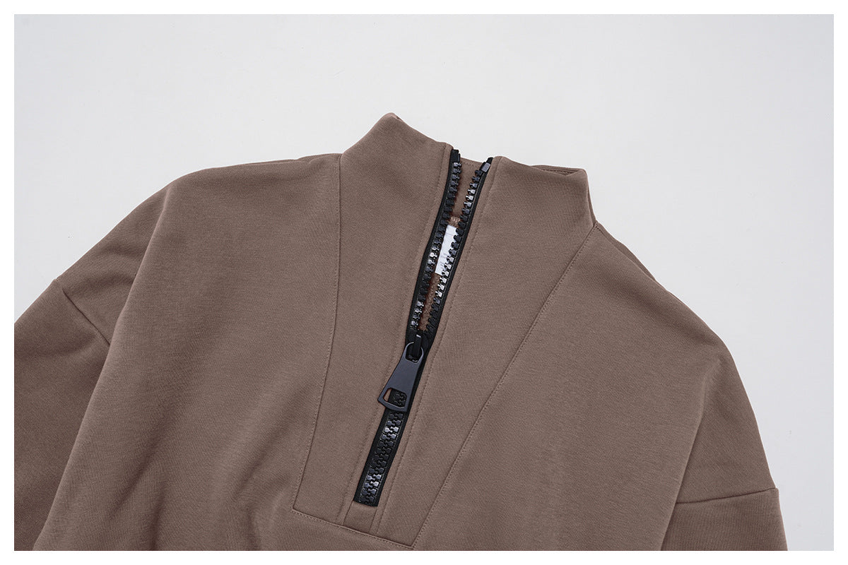 Autumn Winter Sports Sweater Stand Collar Loose Windproof Sweater Warm All Matching Outdoor Casual Sports Top