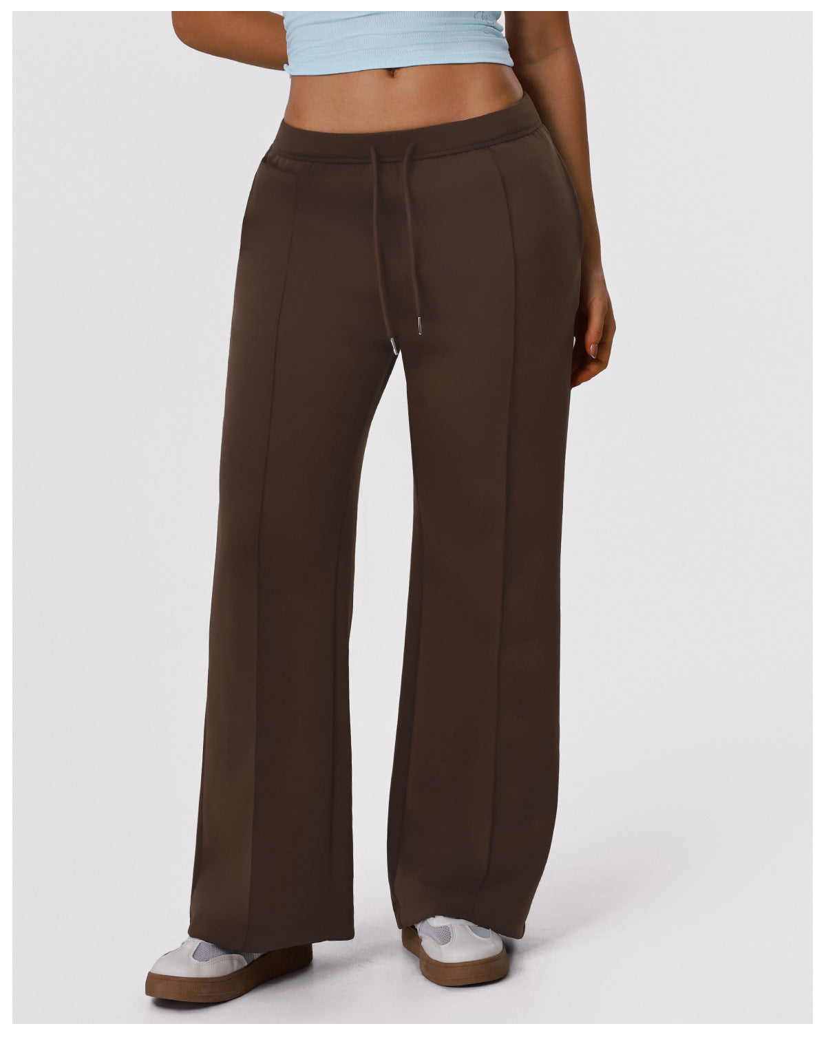 Loose Pockets Dance Training Yoga Pants Straight Mop Wide Leg Pants Running Exercise Pants Women