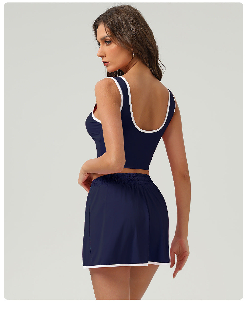 Summer Sports Casual Suit Running Exercise Vest Short Skirt Golf Suit Badminton Tennis Women