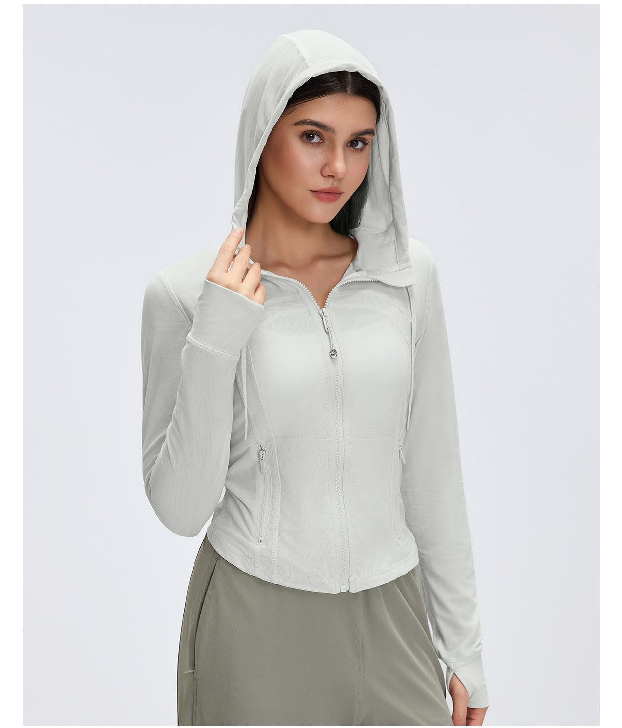 Breathable Mesh Hooded Yoga Jacket Naked Women Sense Slim Fit Slimming Zipper Running Sports Fitness Jacket