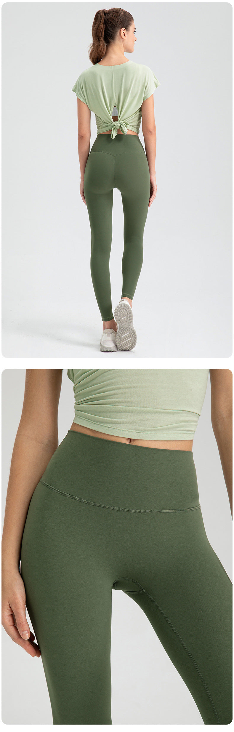 Breathing Series Women High Waist Yoga Pants Nude Feel Skinny Hip Raise No Embarrassment Line Running Sports Ninth Pants