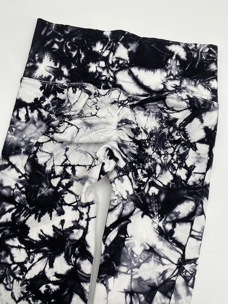 Tie Dye Sportswear Women's Suit Yoga Suit Fitness Suit Comfortable High Waist Stretch Skinny Yoga Pants