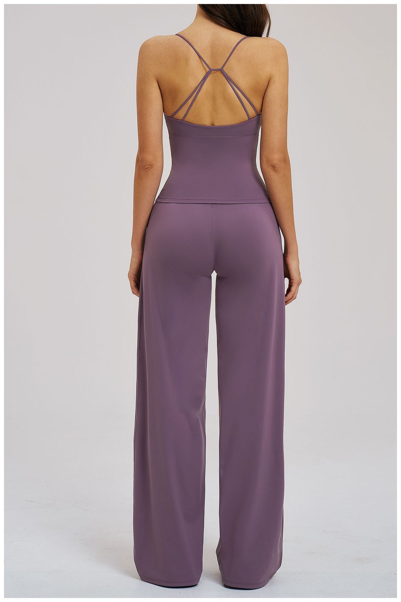 Brushed Sports Wide Leg Beauty Back Casual Outdoor Cycling Running Yoga Two Piece Sets