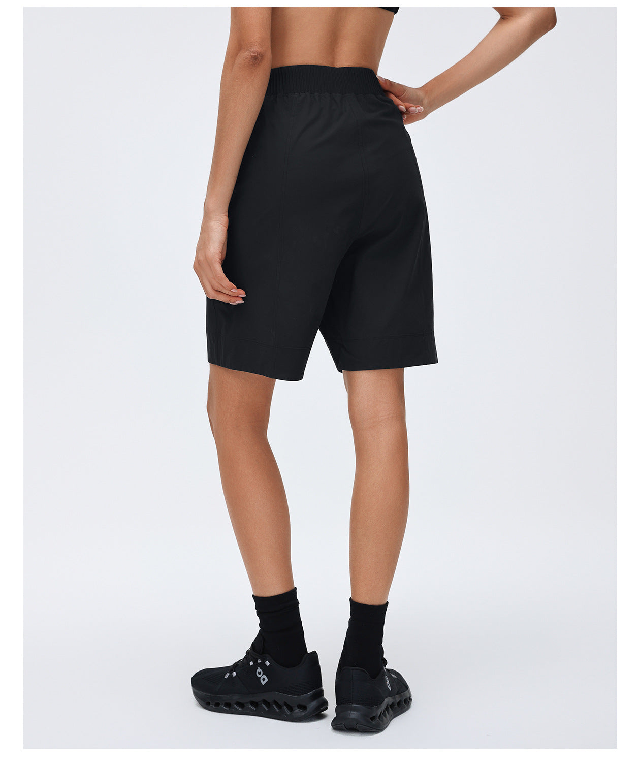 High Waist Casual Cropped Pants Women Lightweight Breathable Sports Running Shorts Loose Straight Fitness Summer