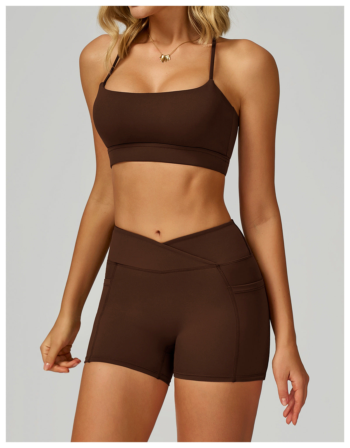 Summer Nude Feel Sports Underwear Cross Back High Grade Yoga Bra Running Workout Vest Women