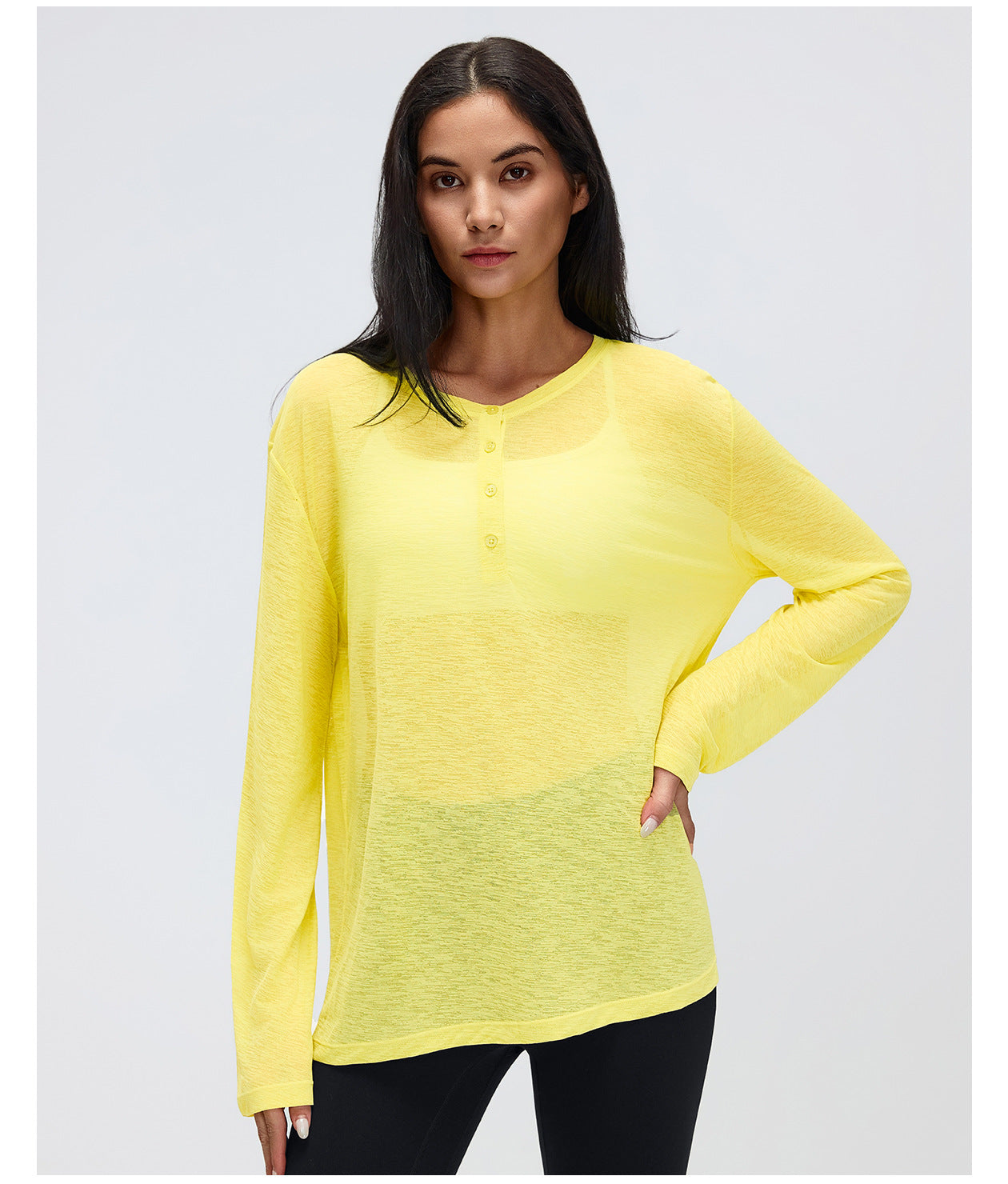 Yoga Clothes Long Sleeve Blouse Women Loose Breathable Workout Top Casual Running Exercise T shirt