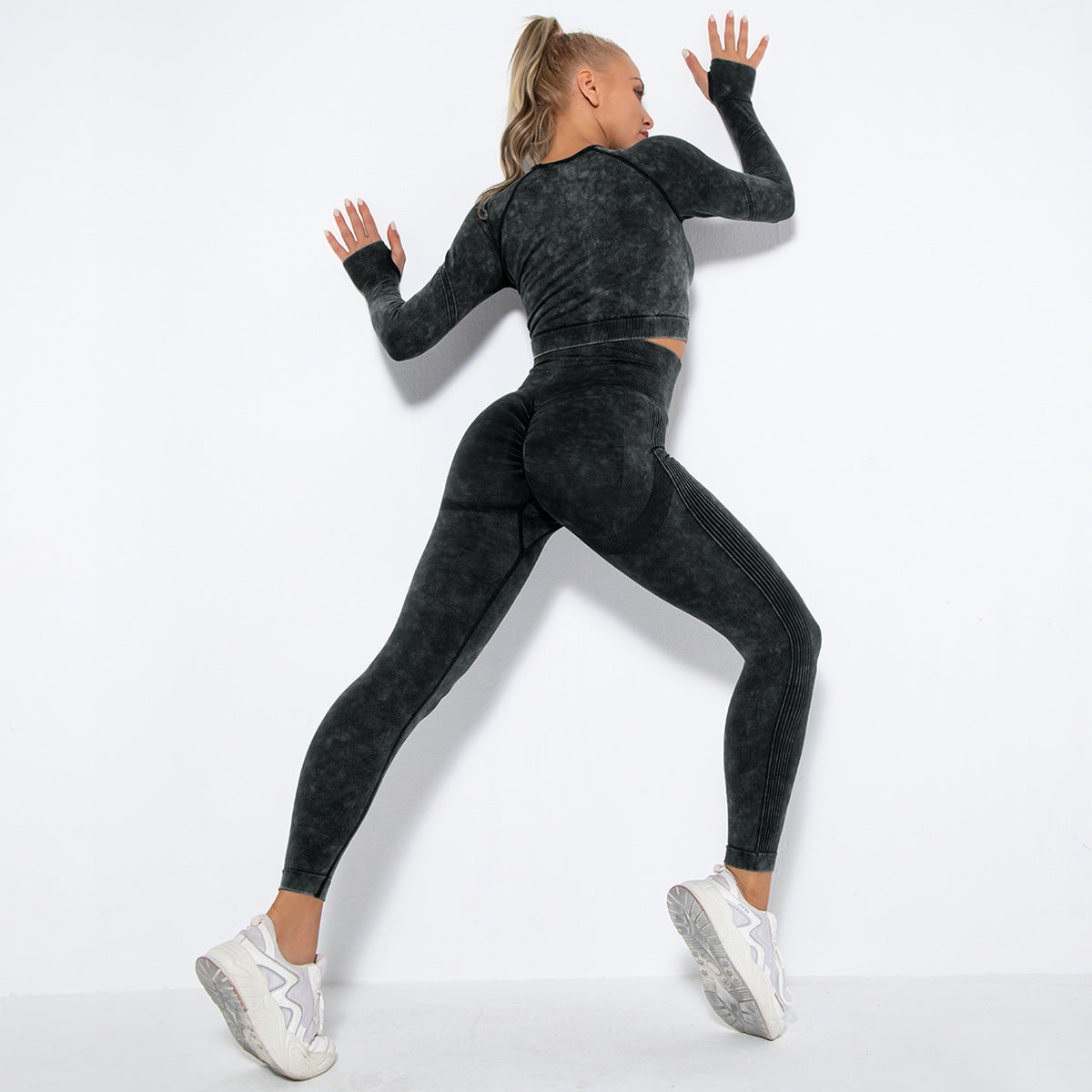 Internet Celebrity Seamless Washed Smile Yoga Suit Outdoor Sports Workout Sexy Hip Yoga Pants
