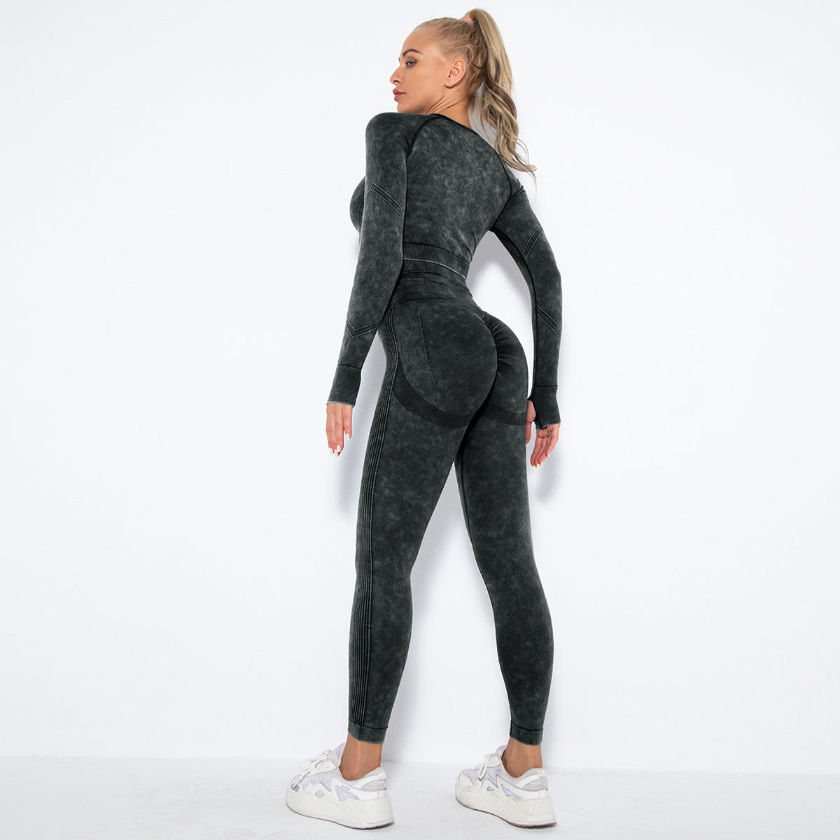 Internet Celebrity Seamless Washed Smile Yoga Suit Outdoor Sports Workout Sexy Hip Yoga Pants