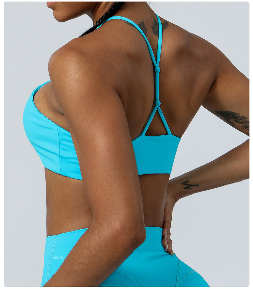 Thin Belt Beauty Back Exercise Underwear Nude Feel Yoga Clothes Running Workout Bra Quick-Drying Yoga Vest