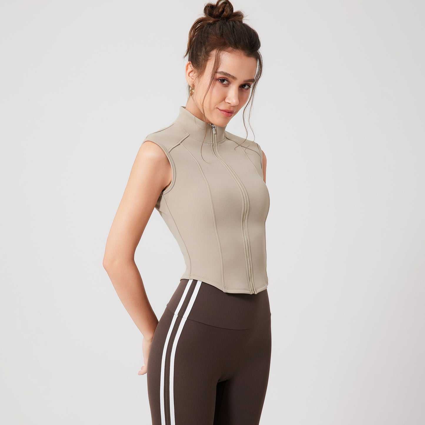 Winter Fitness Coat Women's Cold-Proof Warm Vest Running Sports Fitness Clothes Fleece Vest Yoga Clothes