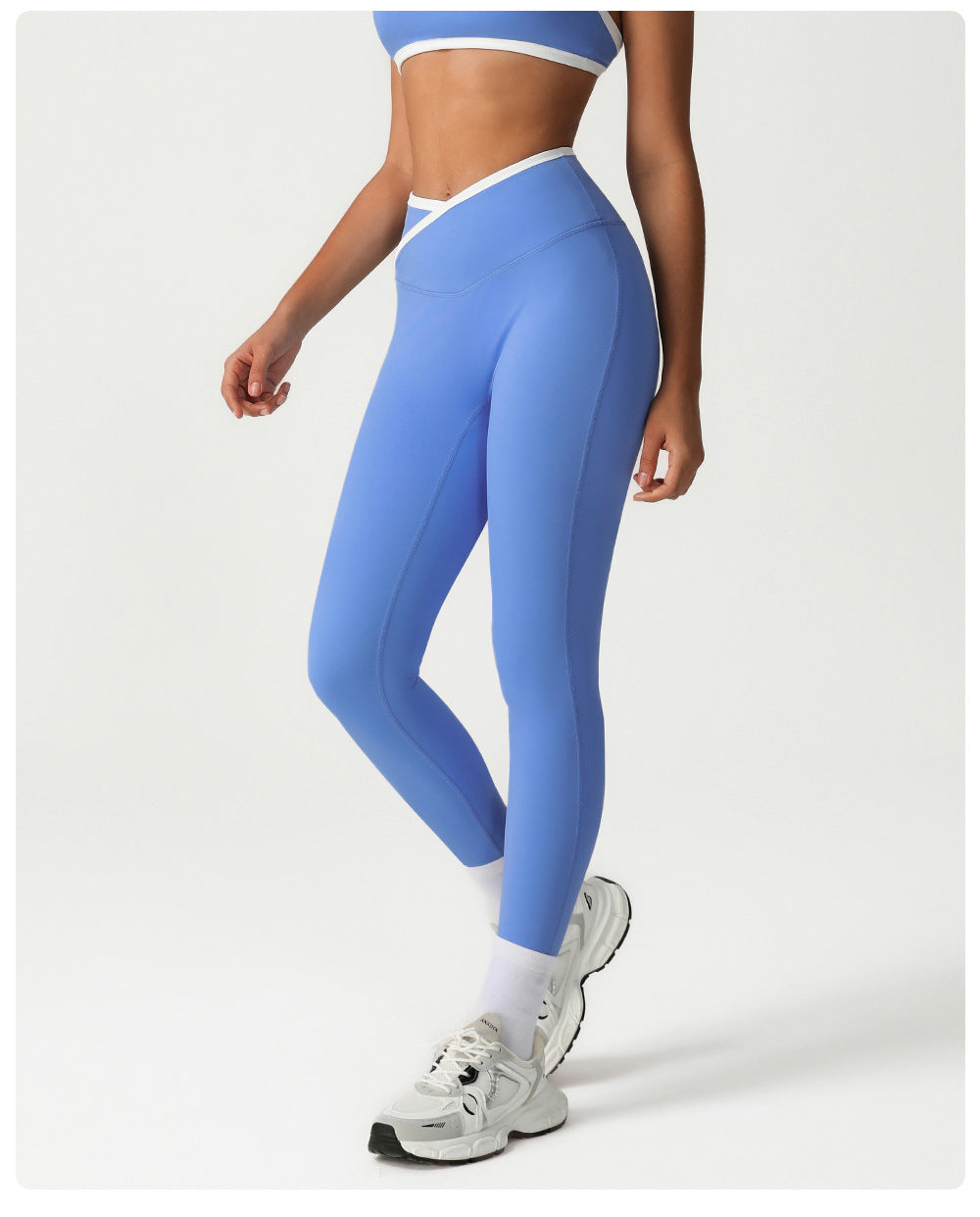 Nude Feel Skinny Yoga Pants Peach Hip Cross High Top Sports Ankle Length Pants Training Running Quick Drying Fitness Pants